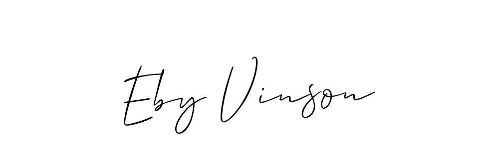 Make a beautiful signature design for name Eby Vinson. With this signature (Allison_Script) style, you can create a handwritten signature for free. Eby Vinson signature style 2 images and pictures png