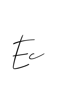 Design your own signature with our free online signature maker. With this signature software, you can create a handwritten (Allison_Script) signature for name Ec. Ec signature style 2 images and pictures png