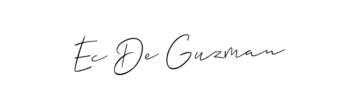 You should practise on your own different ways (Allison_Script) to write your name (Ec De Guzman) in signature. don't let someone else do it for you. Ec De Guzman signature style 2 images and pictures png