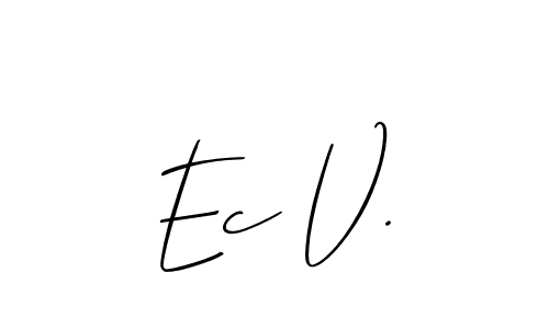 Ec V. stylish signature style. Best Handwritten Sign (Allison_Script) for my name. Handwritten Signature Collection Ideas for my name Ec V.. Ec V. signature style 2 images and pictures png