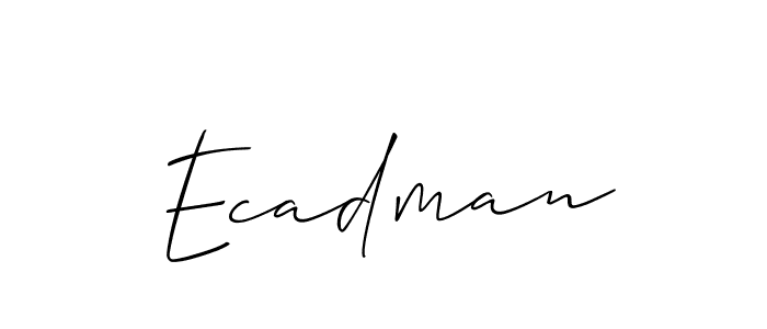Make a beautiful signature design for name Ecadman. With this signature (Allison_Script) style, you can create a handwritten signature for free. Ecadman signature style 2 images and pictures png