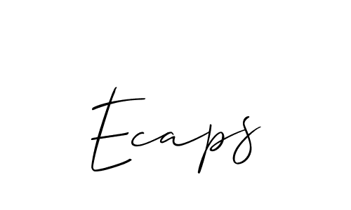 It looks lik you need a new signature style for name Ecaps. Design unique handwritten (Allison_Script) signature with our free signature maker in just a few clicks. Ecaps signature style 2 images and pictures png