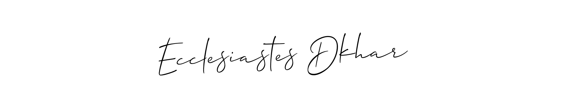 Also You can easily find your signature by using the search form. We will create Ecclesiastes Dkhar name handwritten signature images for you free of cost using Allison_Script sign style. Ecclesiastes Dkhar signature style 2 images and pictures png