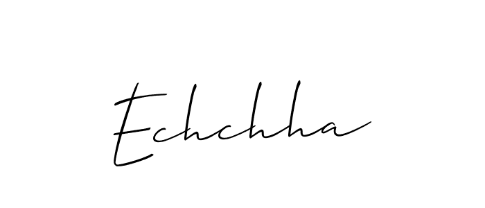 Use a signature maker to create a handwritten signature online. With this signature software, you can design (Allison_Script) your own signature for name Echchha. Echchha signature style 2 images and pictures png