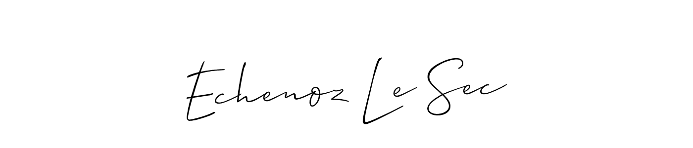 The best way (Allison_Script) to make a short signature is to pick only two or three words in your name. The name Echenoz Le Sec include a total of six letters. For converting this name. Echenoz Le Sec signature style 2 images and pictures png