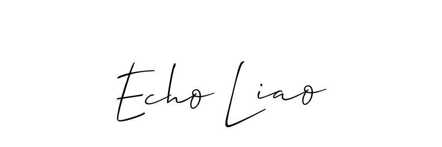 The best way (Allison_Script) to make a short signature is to pick only two or three words in your name. The name Echo Liao include a total of six letters. For converting this name. Echo Liao signature style 2 images and pictures png
