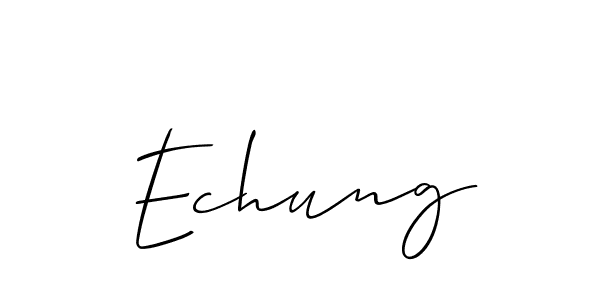 Allison_Script is a professional signature style that is perfect for those who want to add a touch of class to their signature. It is also a great choice for those who want to make their signature more unique. Get Echung name to fancy signature for free. Echung signature style 2 images and pictures png