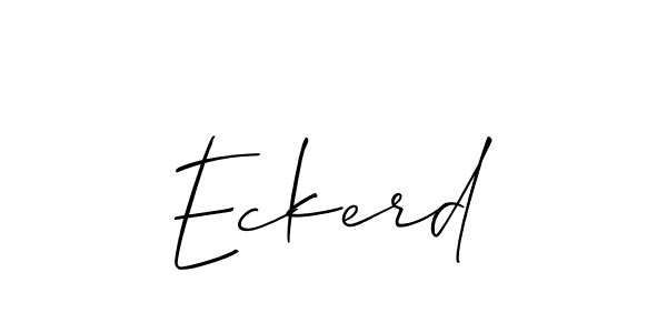 Make a beautiful signature design for name Eckerd. With this signature (Allison_Script) style, you can create a handwritten signature for free. Eckerd signature style 2 images and pictures png