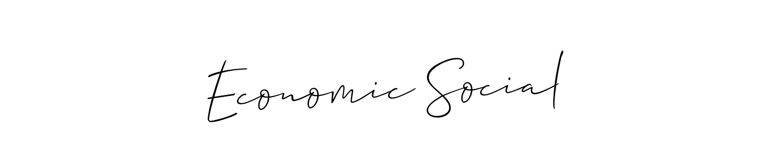 How to make Economic Social name signature. Use Allison_Script style for creating short signs online. This is the latest handwritten sign. Economic Social signature style 2 images and pictures png