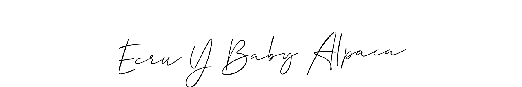 Allison_Script is a professional signature style that is perfect for those who want to add a touch of class to their signature. It is also a great choice for those who want to make their signature more unique. Get Ecru Y Baby Alpaca name to fancy signature for free. Ecru Y Baby Alpaca signature style 2 images and pictures png