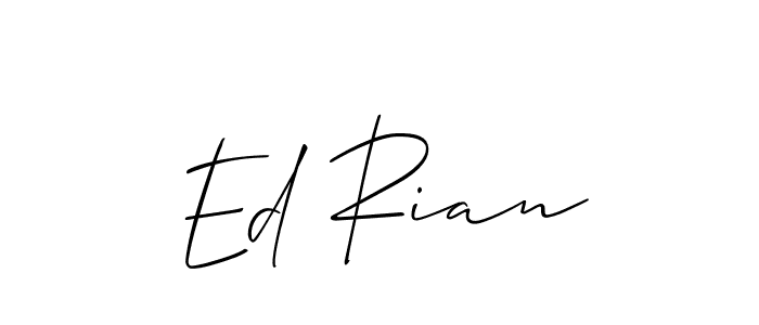 Make a beautiful signature design for name Ed Rian. With this signature (Allison_Script) style, you can create a handwritten signature for free. Ed Rian signature style 2 images and pictures png