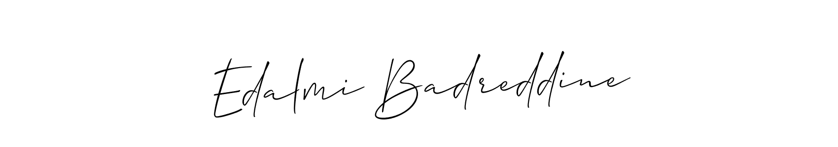 Make a short Edalmi Badreddine signature style. Manage your documents anywhere anytime using Allison_Script. Create and add eSignatures, submit forms, share and send files easily. Edalmi Badreddine signature style 2 images and pictures png