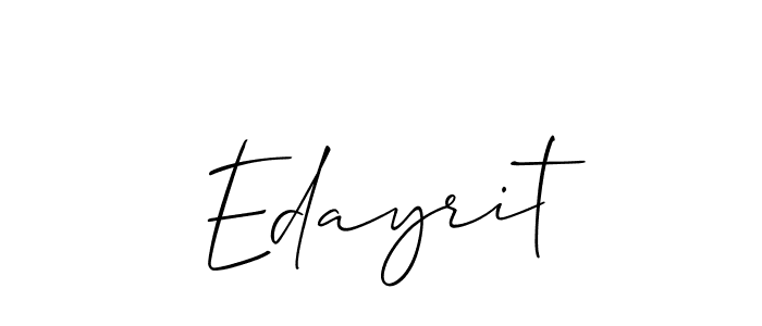 if you are searching for the best signature style for your name Edayrit. so please give up your signature search. here we have designed multiple signature styles  using Allison_Script. Edayrit signature style 2 images and pictures png