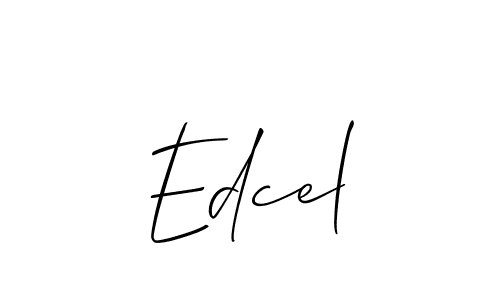 Design your own signature with our free online signature maker. With this signature software, you can create a handwritten (Allison_Script) signature for name Edcel. Edcel signature style 2 images and pictures png