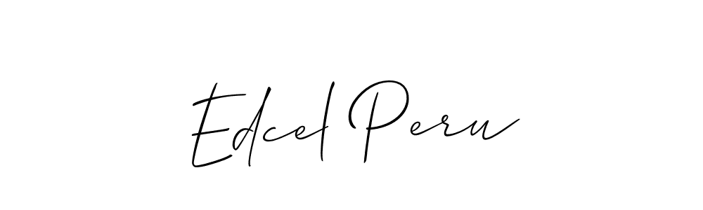 You should practise on your own different ways (Allison_Script) to write your name (Edcel Peru) in signature. don't let someone else do it for you. Edcel Peru signature style 2 images and pictures png