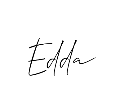 Make a beautiful signature design for name Edda. With this signature (Allison_Script) style, you can create a handwritten signature for free. Edda signature style 2 images and pictures png