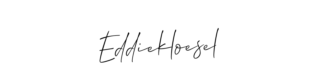 It looks lik you need a new signature style for name Eddiekloesel. Design unique handwritten (Allison_Script) signature with our free signature maker in just a few clicks. Eddiekloesel signature style 2 images and pictures png