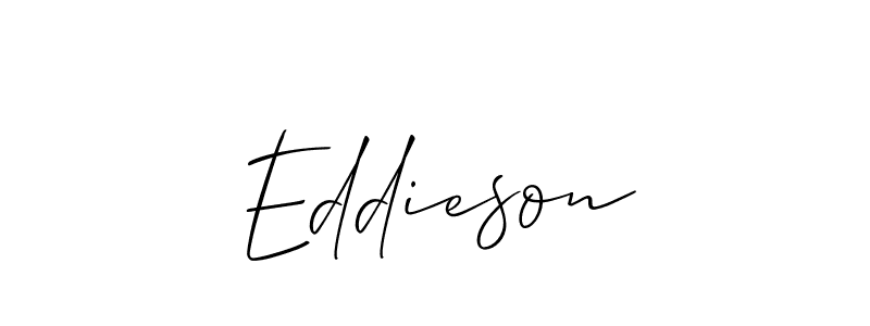 How to make Eddieson name signature. Use Allison_Script style for creating short signs online. This is the latest handwritten sign. Eddieson signature style 2 images and pictures png
