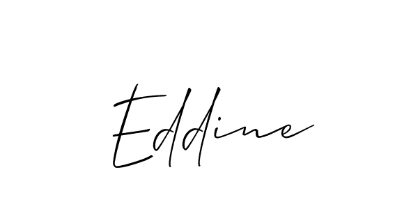 Design your own signature with our free online signature maker. With this signature software, you can create a handwritten (Allison_Script) signature for name Eddine. Eddine signature style 2 images and pictures png