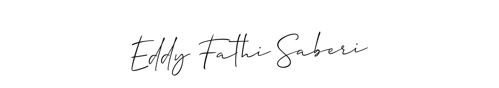 The best way (Allison_Script) to make a short signature is to pick only two or three words in your name. The name Eddy Fathi Saberi include a total of six letters. For converting this name. Eddy Fathi Saberi signature style 2 images and pictures png