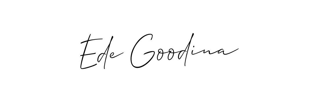 Ede Goodina stylish signature style. Best Handwritten Sign (Allison_Script) for my name. Handwritten Signature Collection Ideas for my name Ede Goodina. Ede Goodina signature style 2 images and pictures png