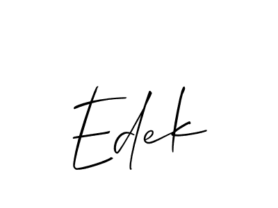 Also You can easily find your signature by using the search form. We will create Edek name handwritten signature images for you free of cost using Allison_Script sign style. Edek signature style 2 images and pictures png