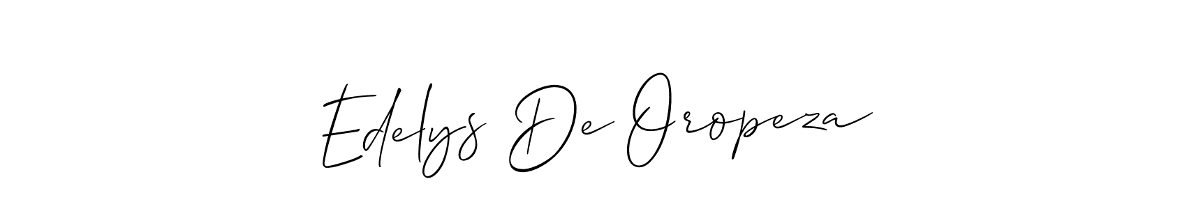 How to make Edelys De Oropeza name signature. Use Allison_Script style for creating short signs online. This is the latest handwritten sign. Edelys De Oropeza signature style 2 images and pictures png