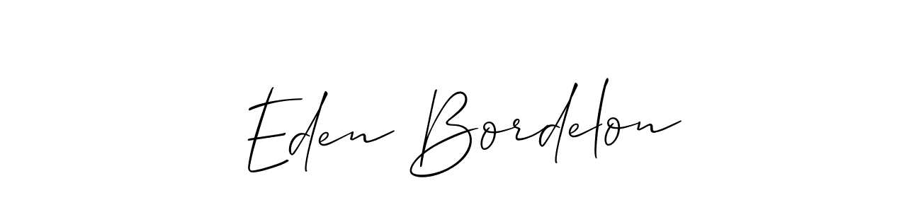 Make a short Eden Bordelon signature style. Manage your documents anywhere anytime using Allison_Script. Create and add eSignatures, submit forms, share and send files easily. Eden Bordelon signature style 2 images and pictures png