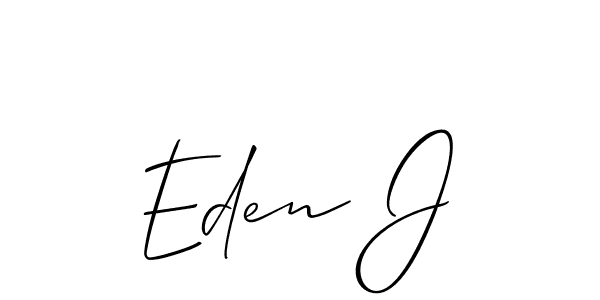 The best way (Allison_Script) to make a short signature is to pick only two or three words in your name. The name Eden J include a total of six letters. For converting this name. Eden J signature style 2 images and pictures png