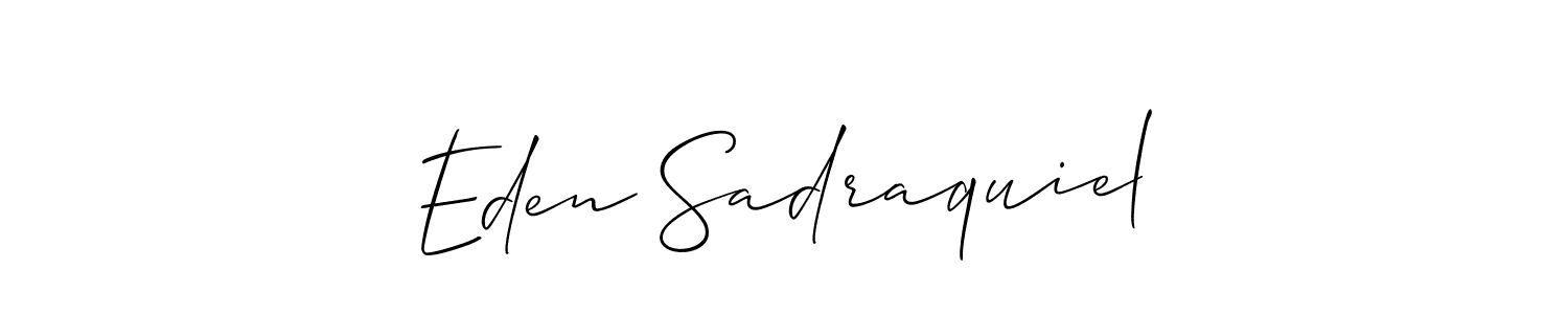 Allison_Script is a professional signature style that is perfect for those who want to add a touch of class to their signature. It is also a great choice for those who want to make their signature more unique. Get Eden Sadraquiel name to fancy signature for free. Eden Sadraquiel signature style 2 images and pictures png