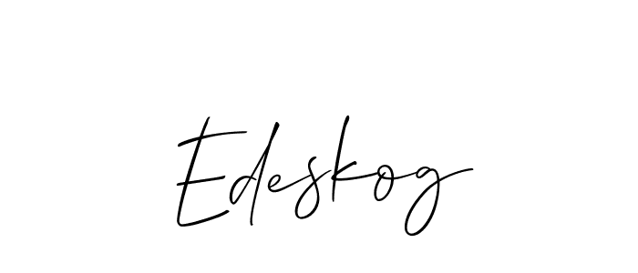 Use a signature maker to create a handwritten signature online. With this signature software, you can design (Allison_Script) your own signature for name Edeskog. Edeskog signature style 2 images and pictures png