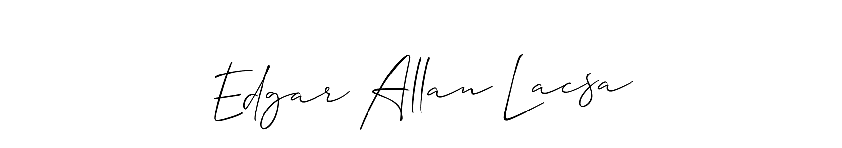 See photos of Edgar Allan Lacsa official signature by Spectra . Check more albums & portfolios. Read reviews & check more about Allison_Script font. Edgar Allan Lacsa signature style 2 images and pictures png