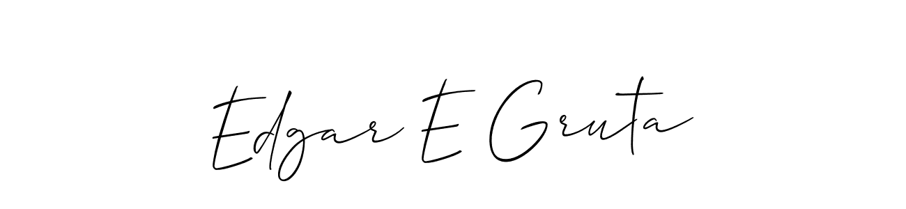 The best way (Allison_Script) to make a short signature is to pick only two or three words in your name. The name Edgar E Gruta include a total of six letters. For converting this name. Edgar E Gruta signature style 2 images and pictures png