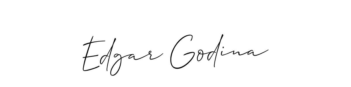 How to make Edgar Godina name signature. Use Allison_Script style for creating short signs online. This is the latest handwritten sign. Edgar Godina signature style 2 images and pictures png