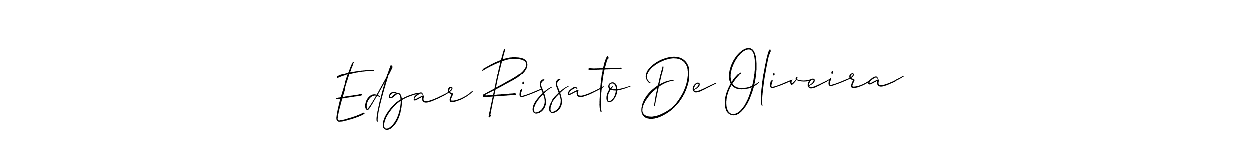 This is the best signature style for the Edgar Rissato De Oliveira name. Also you like these signature font (Allison_Script). Mix name signature. Edgar Rissato De Oliveira signature style 2 images and pictures png