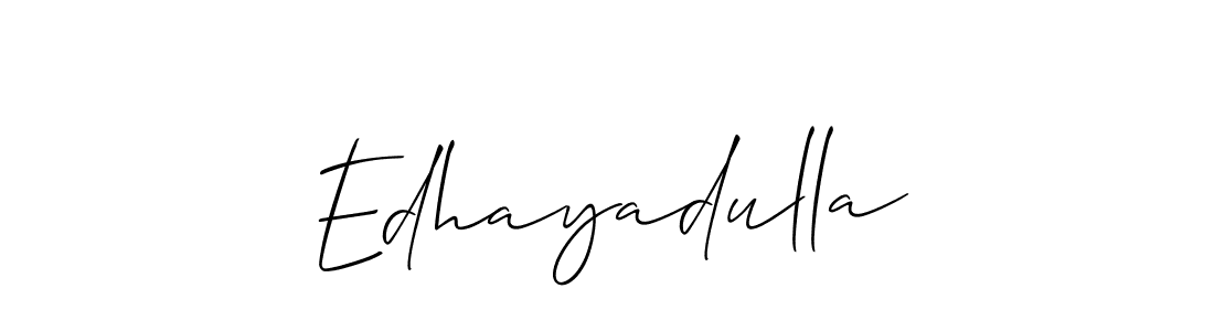 Design your own signature with our free online signature maker. With this signature software, you can create a handwritten (Allison_Script) signature for name Edhayadulla. Edhayadulla signature style 2 images and pictures png