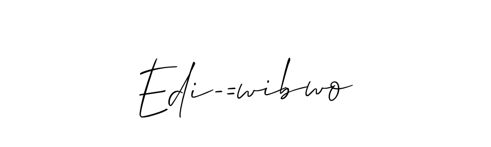 It looks lik you need a new signature style for name Edi-=wibwo. Design unique handwritten (Allison_Script) signature with our free signature maker in just a few clicks. Edi-=wibwo signature style 2 images and pictures png