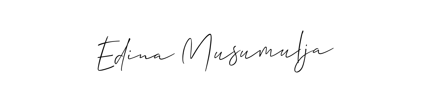 How to make Edina Musumulja name signature. Use Allison_Script style for creating short signs online. This is the latest handwritten sign. Edina Musumulja signature style 2 images and pictures png
