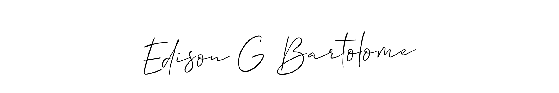 Edison G Bartolome stylish signature style. Best Handwritten Sign (Allison_Script) for my name. Handwritten Signature Collection Ideas for my name Edison G Bartolome. Edison G Bartolome signature style 2 images and pictures png