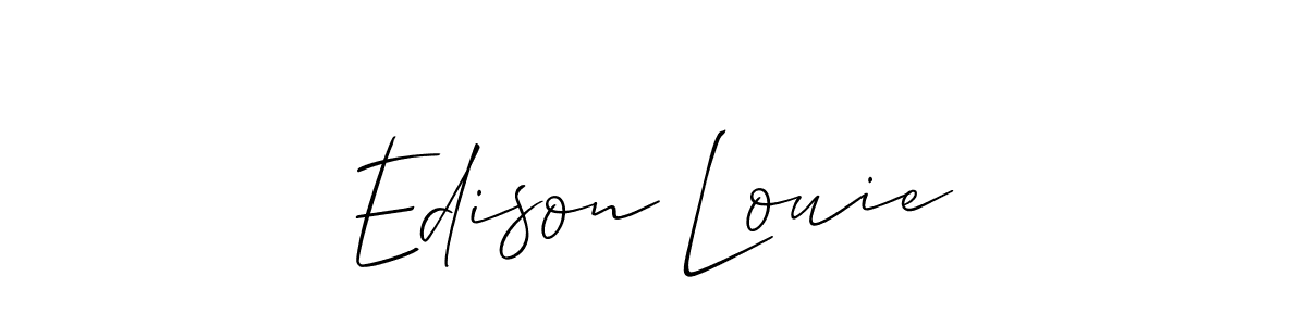 Similarly Allison_Script is the best handwritten signature design. Signature creator online .You can use it as an online autograph creator for name Edison Louie. Edison Louie signature style 2 images and pictures png