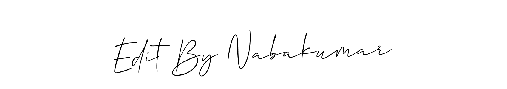 Also You can easily find your signature by using the search form. We will create Edit By Nabakumar name handwritten signature images for you free of cost using Allison_Script sign style. Edit By Nabakumar signature style 2 images and pictures png