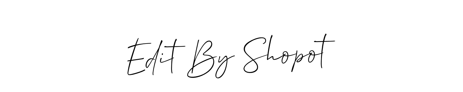 The best way (Allison_Script) to make a short signature is to pick only two or three words in your name. The name Edit By Shopot  include a total of six letters. For converting this name. Edit By Shopot  signature style 2 images and pictures png