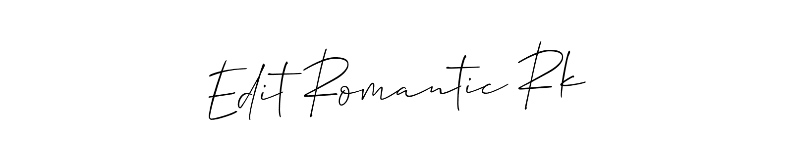 Similarly Allison_Script is the best handwritten signature design. Signature creator online .You can use it as an online autograph creator for name Edit Romantic Rk. Edit Romantic Rk signature style 2 images and pictures png