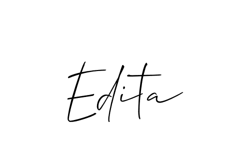 How to Draw Edita signature style? Allison_Script is a latest design signature styles for name Edita. Edita signature style 2 images and pictures png
