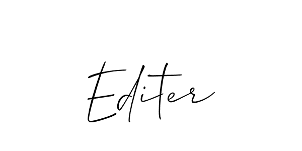 The best way (Allison_Script) to make a short signature is to pick only two or three words in your name. The name Editer include a total of six letters. For converting this name. Editer signature style 2 images and pictures png