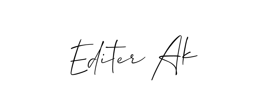 Create a beautiful signature design for name Editer Ak. With this signature (Allison_Script) fonts, you can make a handwritten signature for free. Editer Ak signature style 2 images and pictures png