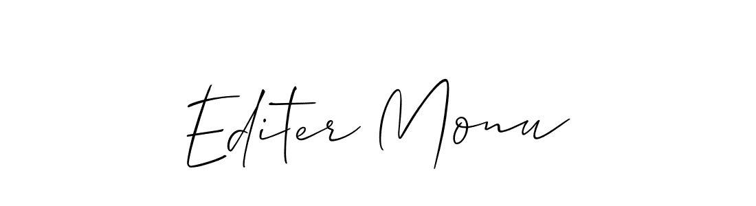 Editer Monu stylish signature style. Best Handwritten Sign (Allison_Script) for my name. Handwritten Signature Collection Ideas for my name Editer Monu. Editer Monu signature style 2 images and pictures png