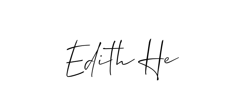 Design your own signature with our free online signature maker. With this signature software, you can create a handwritten (Allison_Script) signature for name Edith He. Edith He signature style 2 images and pictures png