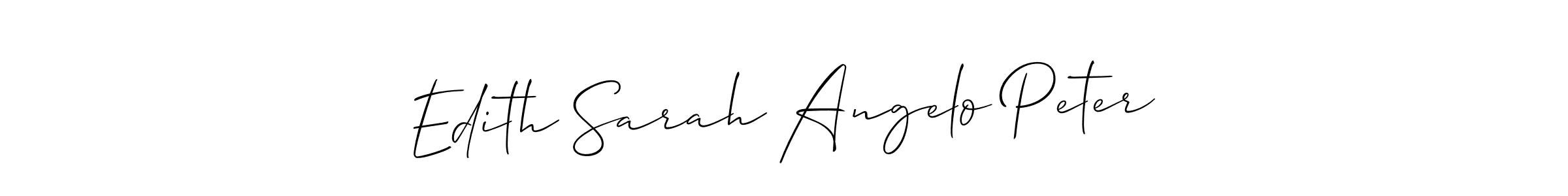 This is the best signature style for the Edith Sarah Angelo Peter name. Also you like these signature font (Allison_Script). Mix name signature. Edith Sarah Angelo Peter signature style 2 images and pictures png