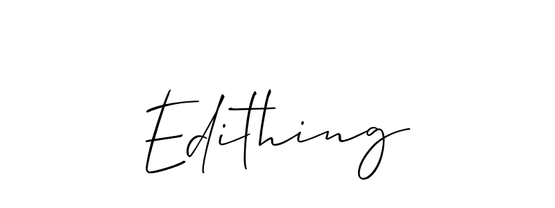 How to make Edithing signature? Allison_Script is a professional autograph style. Create handwritten signature for Edithing name. Edithing signature style 2 images and pictures png